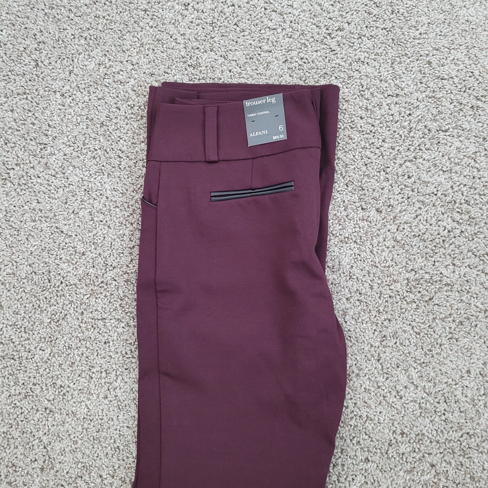 Alfani Women's Burgundy Dress Pants